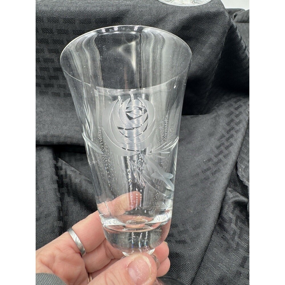 FOSTORIA glassware ROSE pattern Set Of 5 - Picture 2 of 4